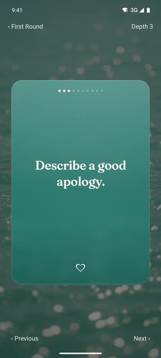 A Deep End question card