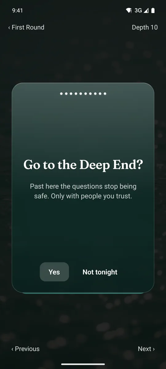 The Go to the Deep End? question
